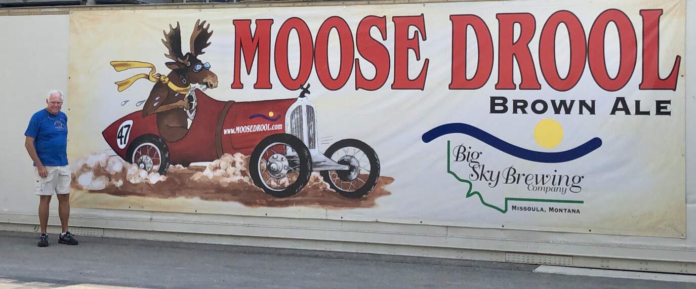 The Moose Drool sign at Big Sky Brewery