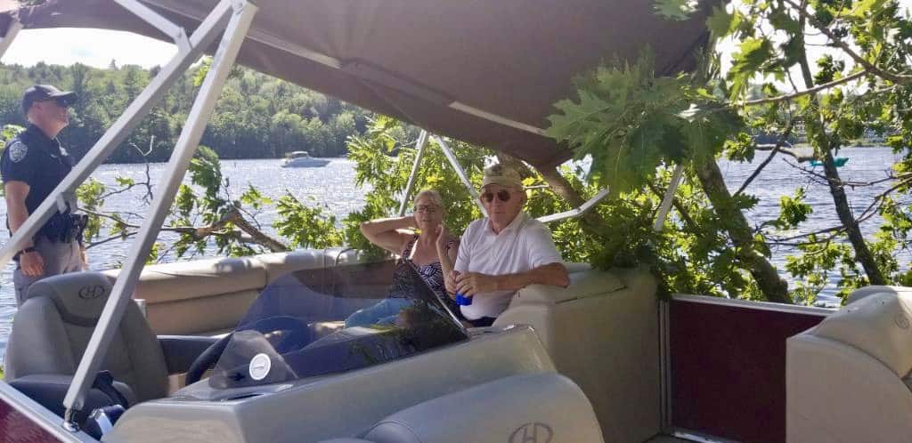 The oak down on the boat