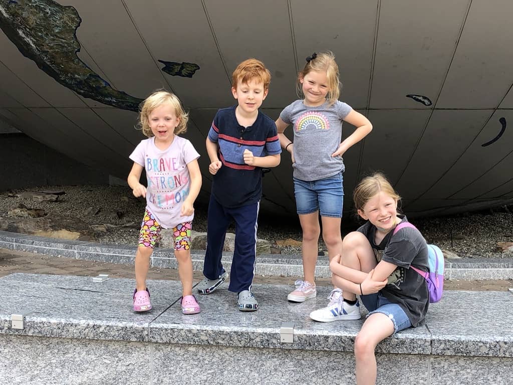 Our gang in Raleigh, Liza, Collin, Finley and Izzy