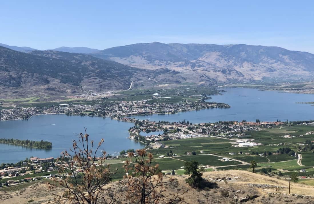 Osoyoos, British Columbia, seen from the mountains