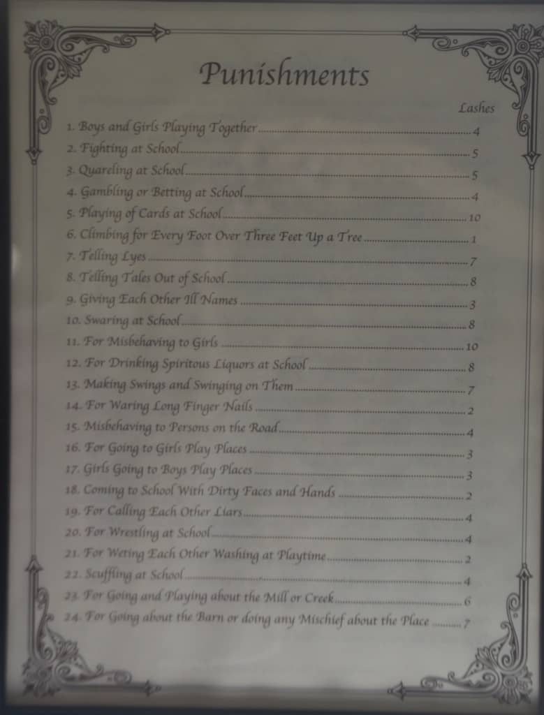 The posted school rules
