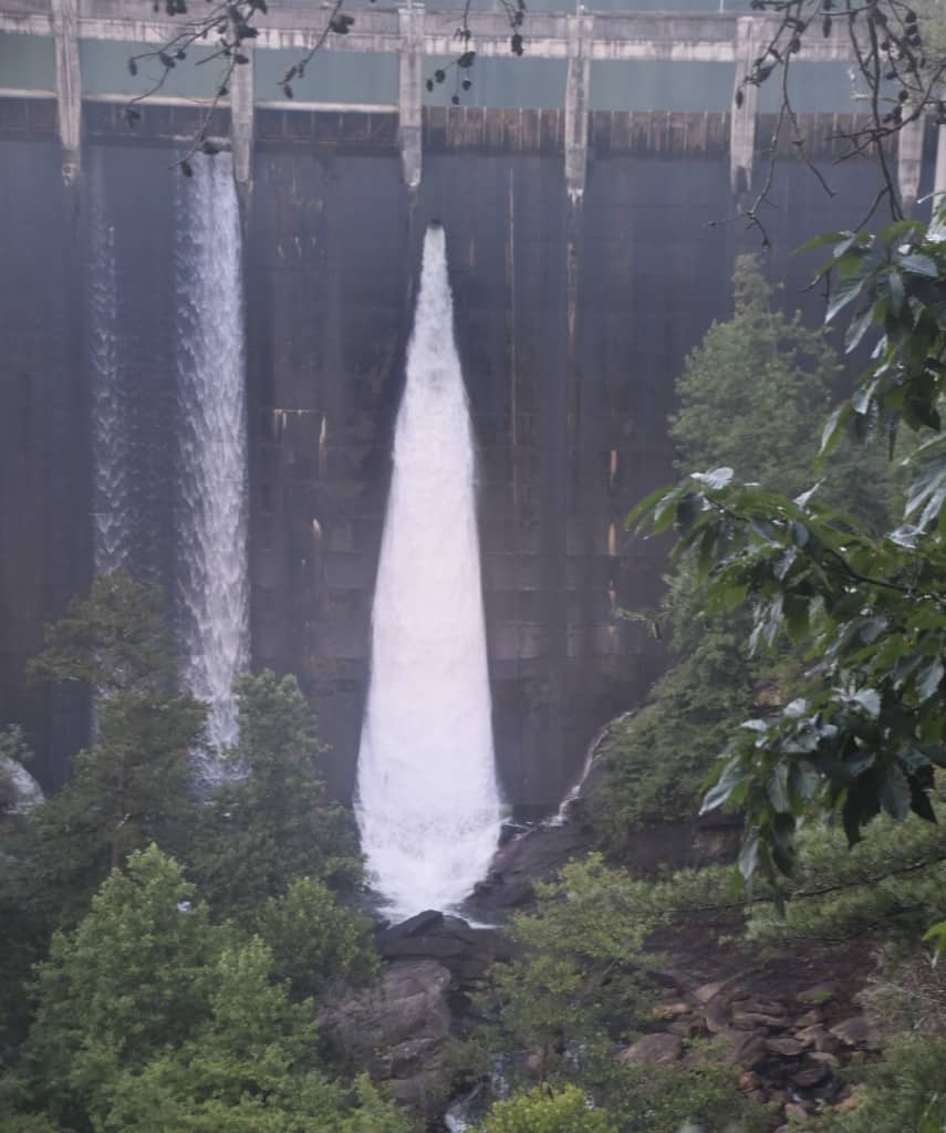 Water over the dam