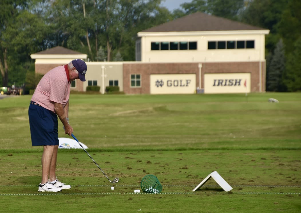 John at the Notre Dame driving range