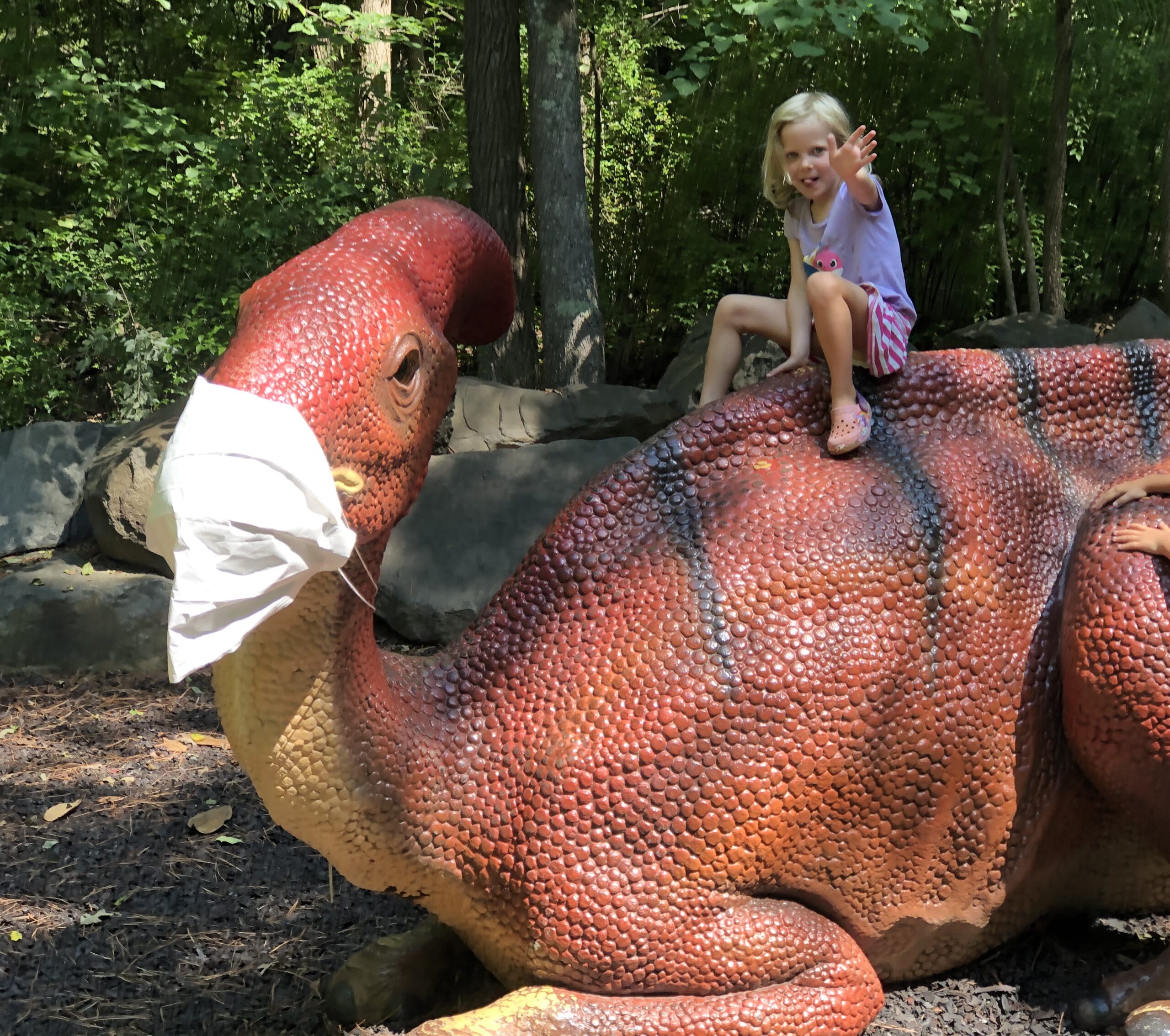 Liza on the dinosaur