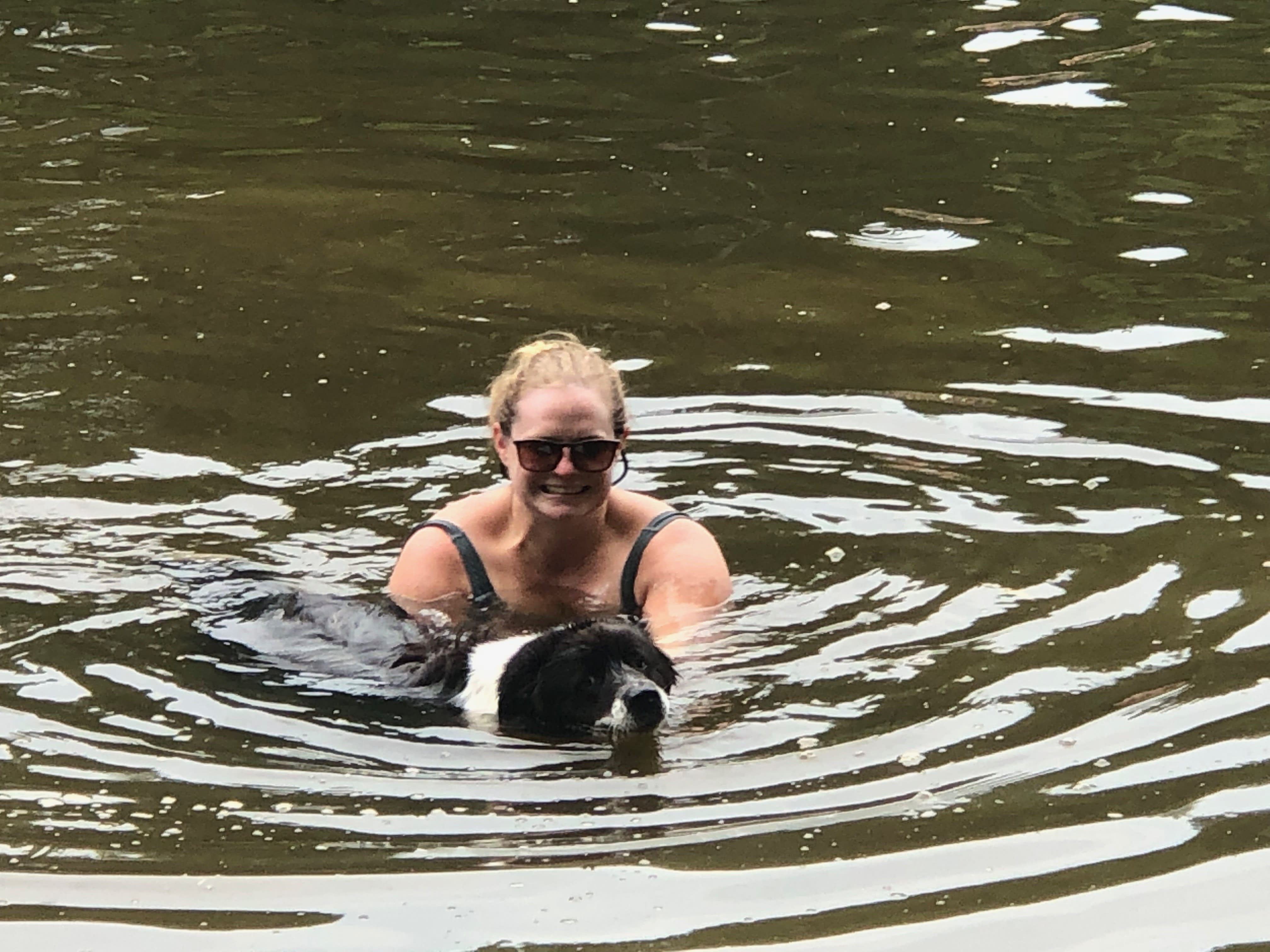 Kieran and Rocky at Falls Lake