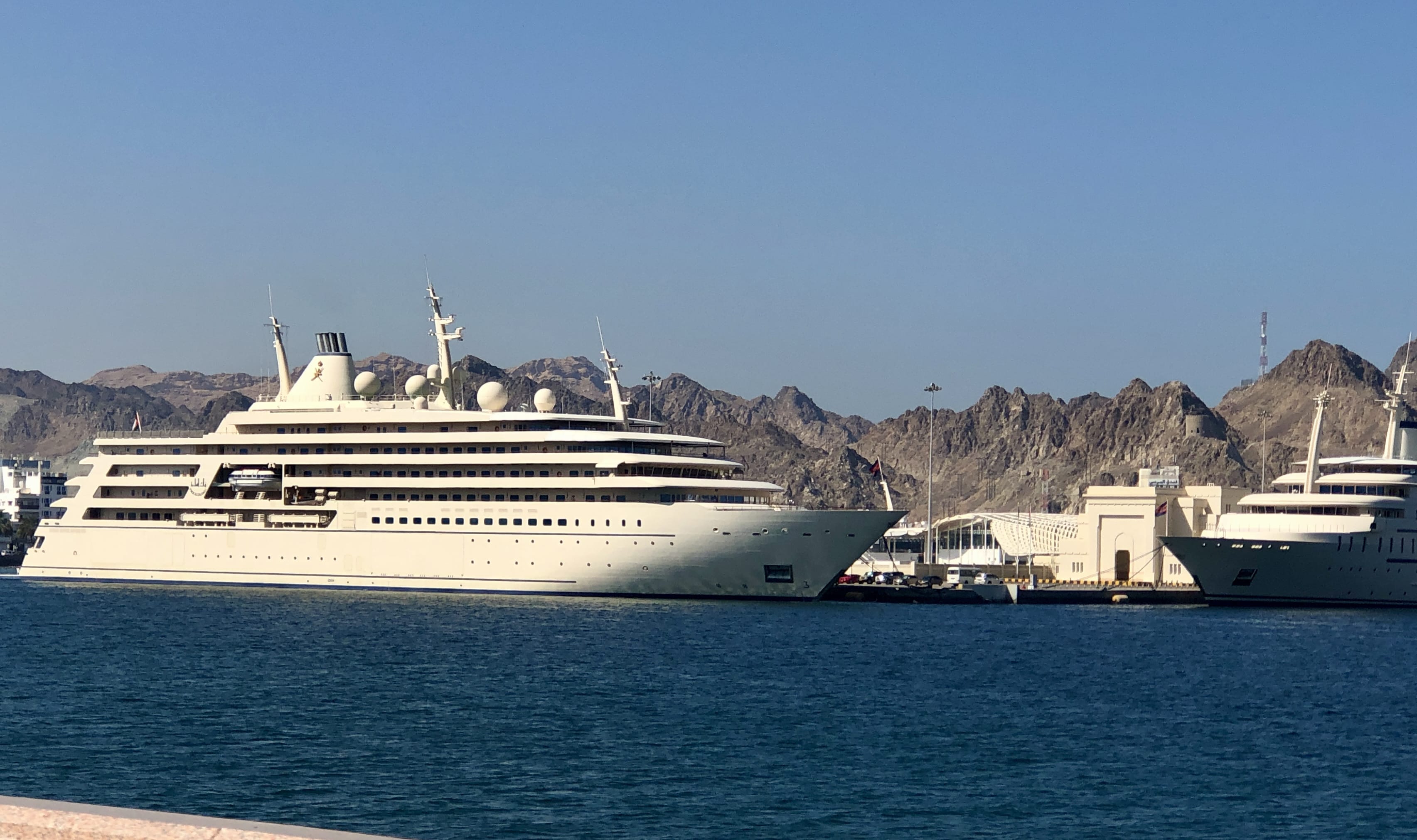 The Sultan's yacht, the Al Said, from the road