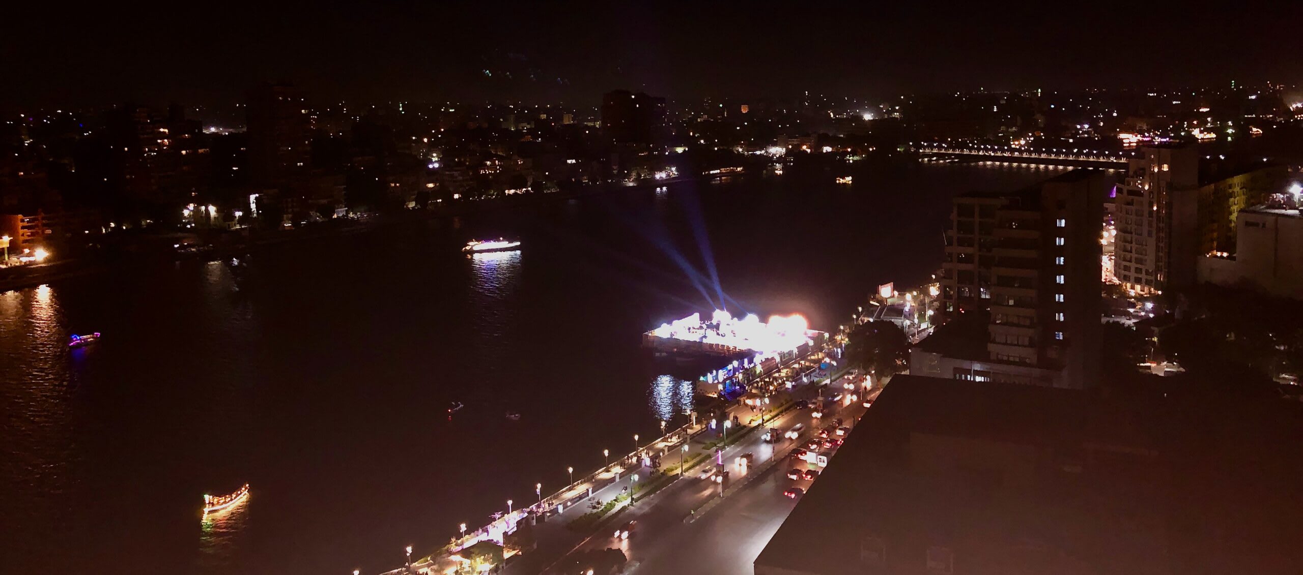The Nile at night from the Conrad