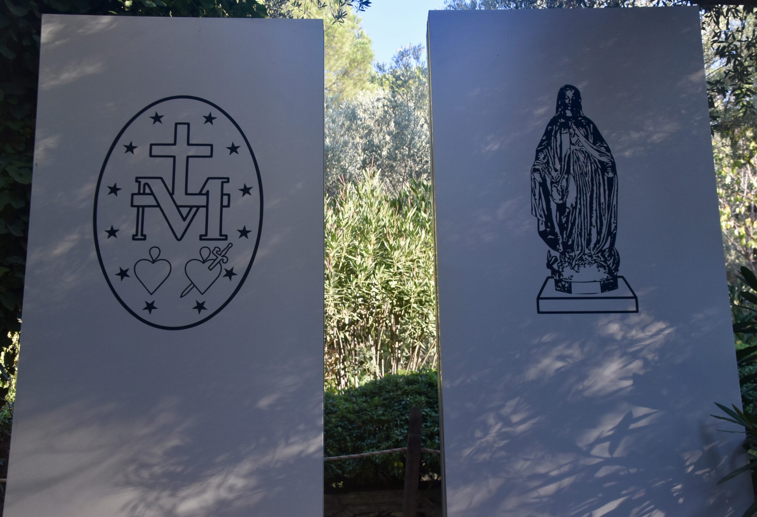 The Miraculous Medal and Our Lady, shown at the chapel