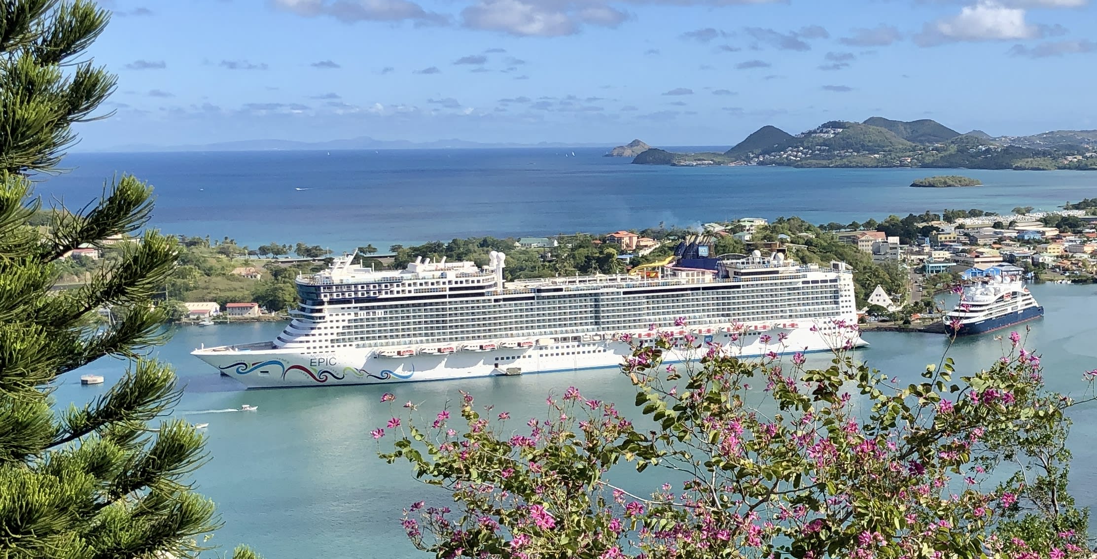 The Epic, seen later from a hill in St. Lucia