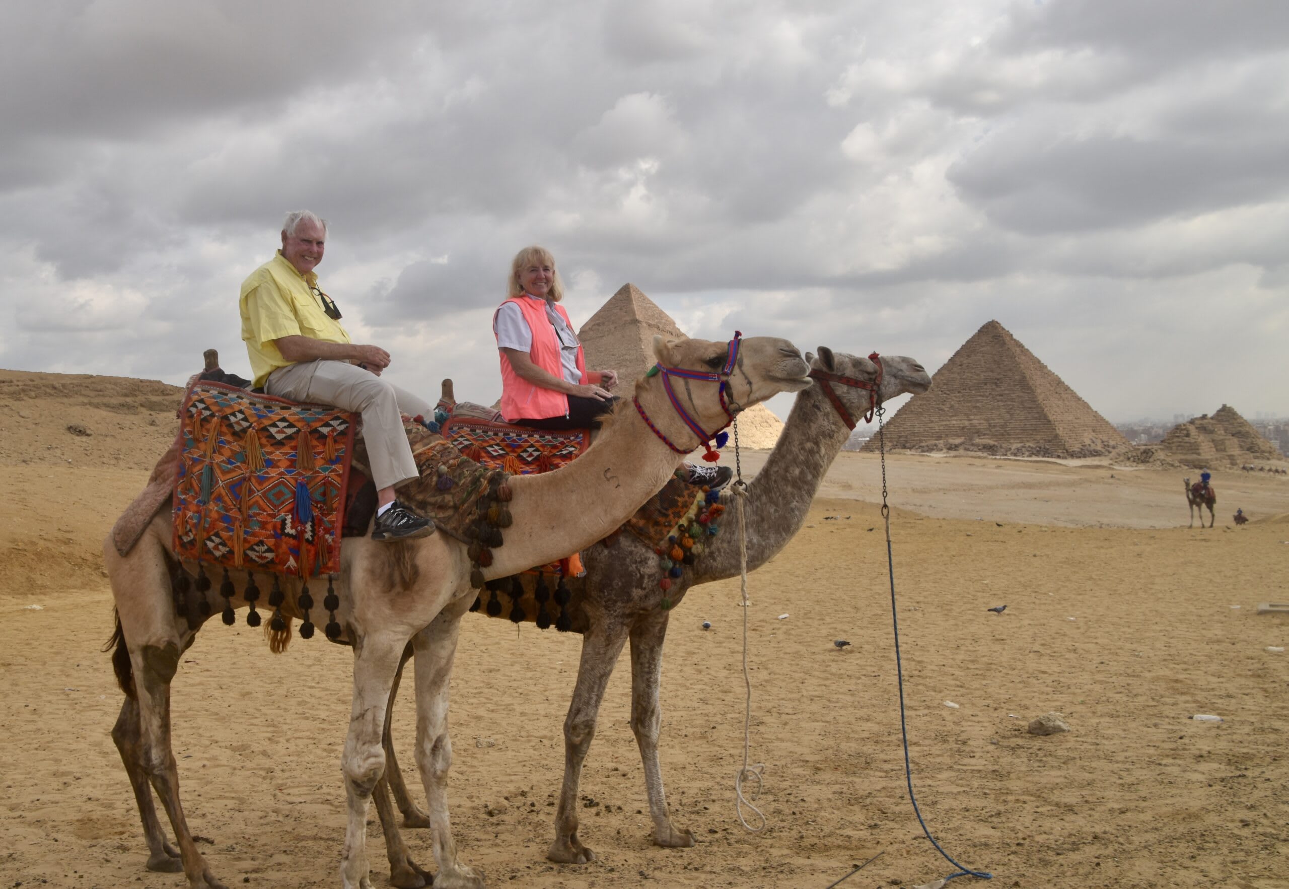 The two of us on camels at Giza