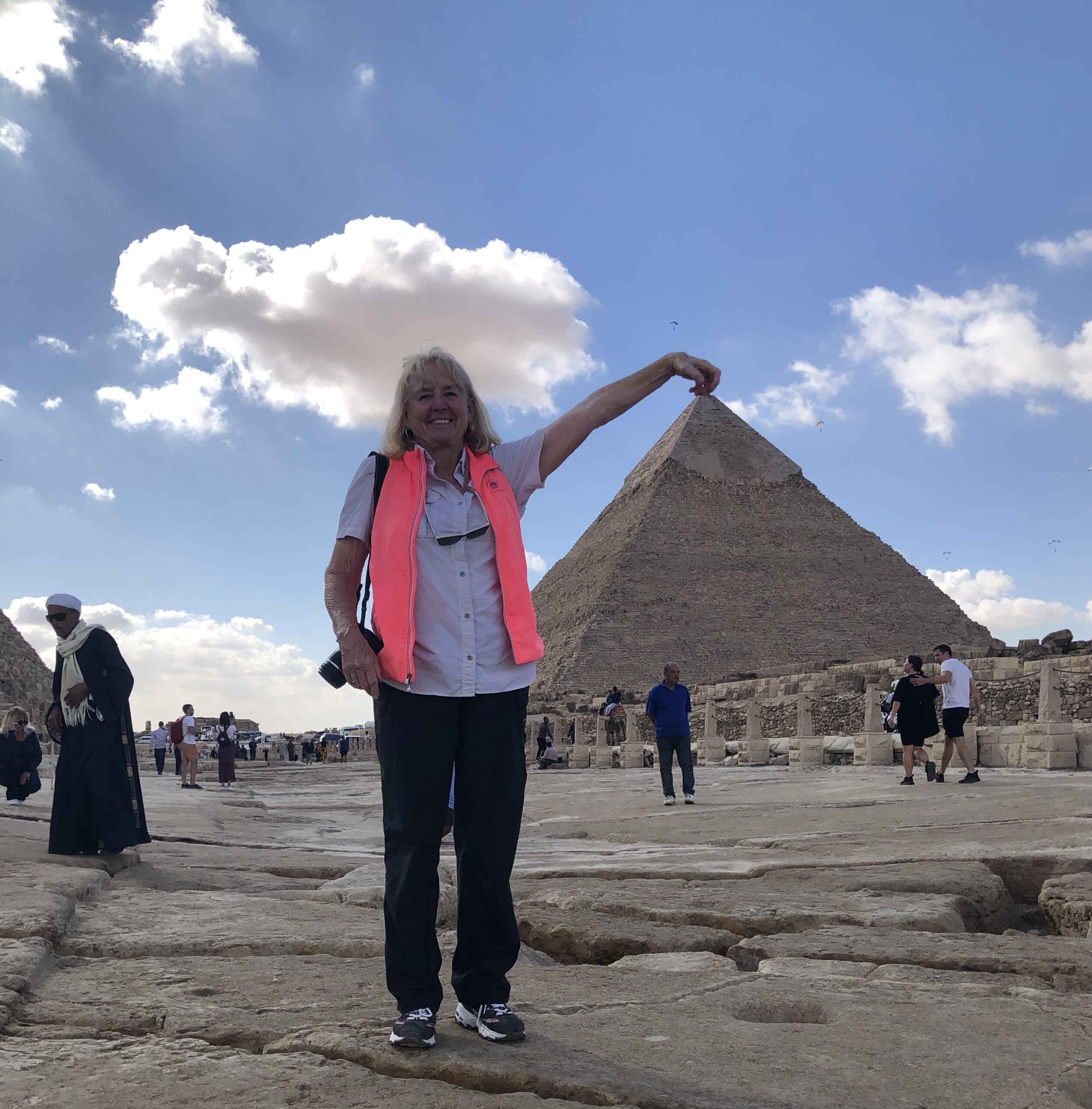 Janice with the Great Pyramid in her hand