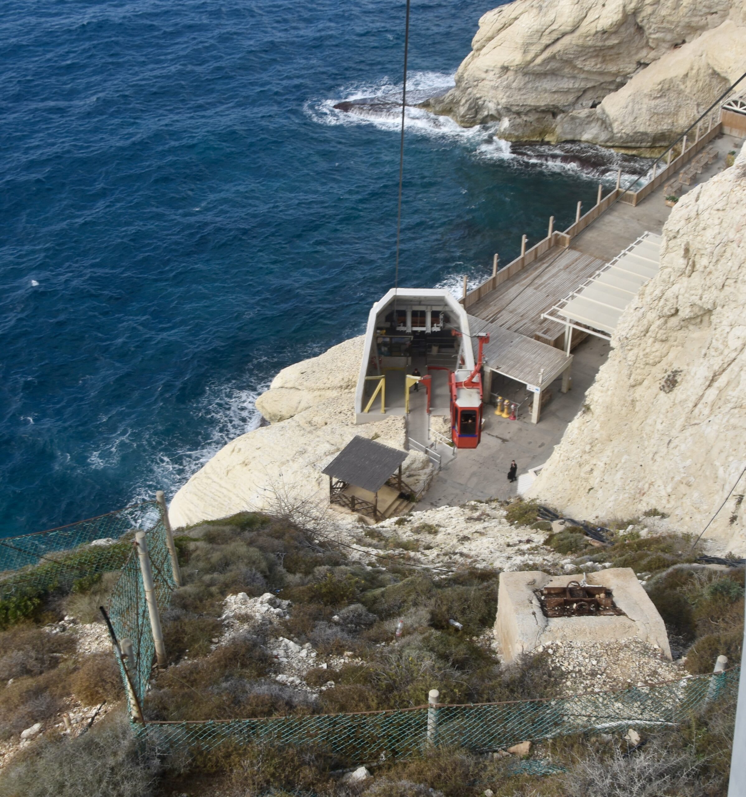 The cable car down the cliff at Rosh Hanikra