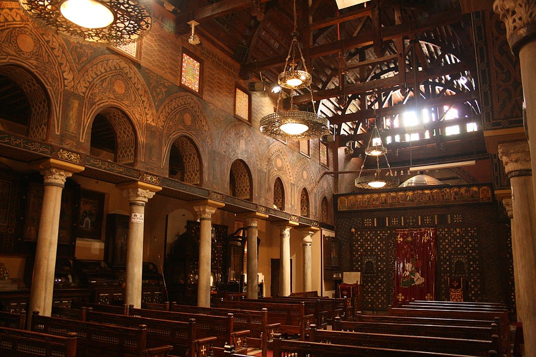 The wooden roof, shaped like Noah's ark