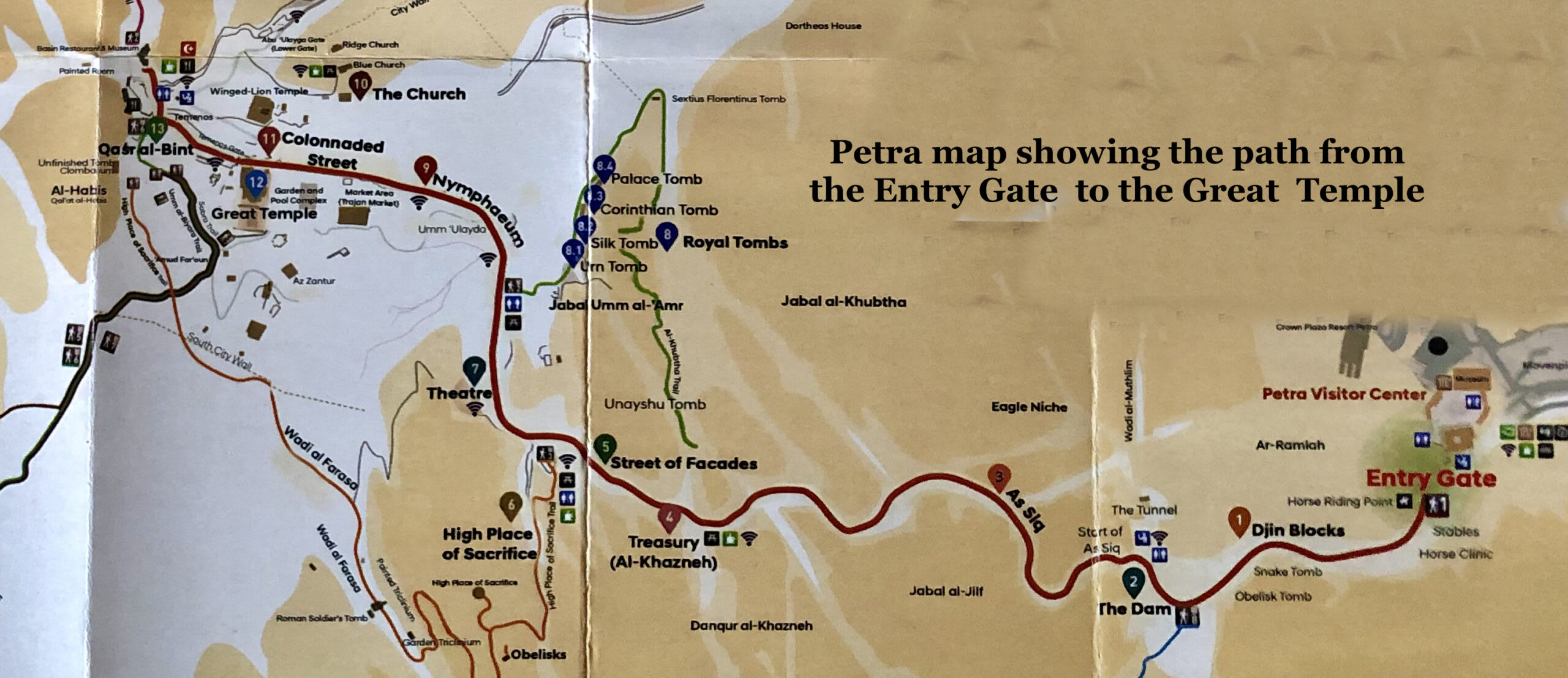 Our route through Jordan