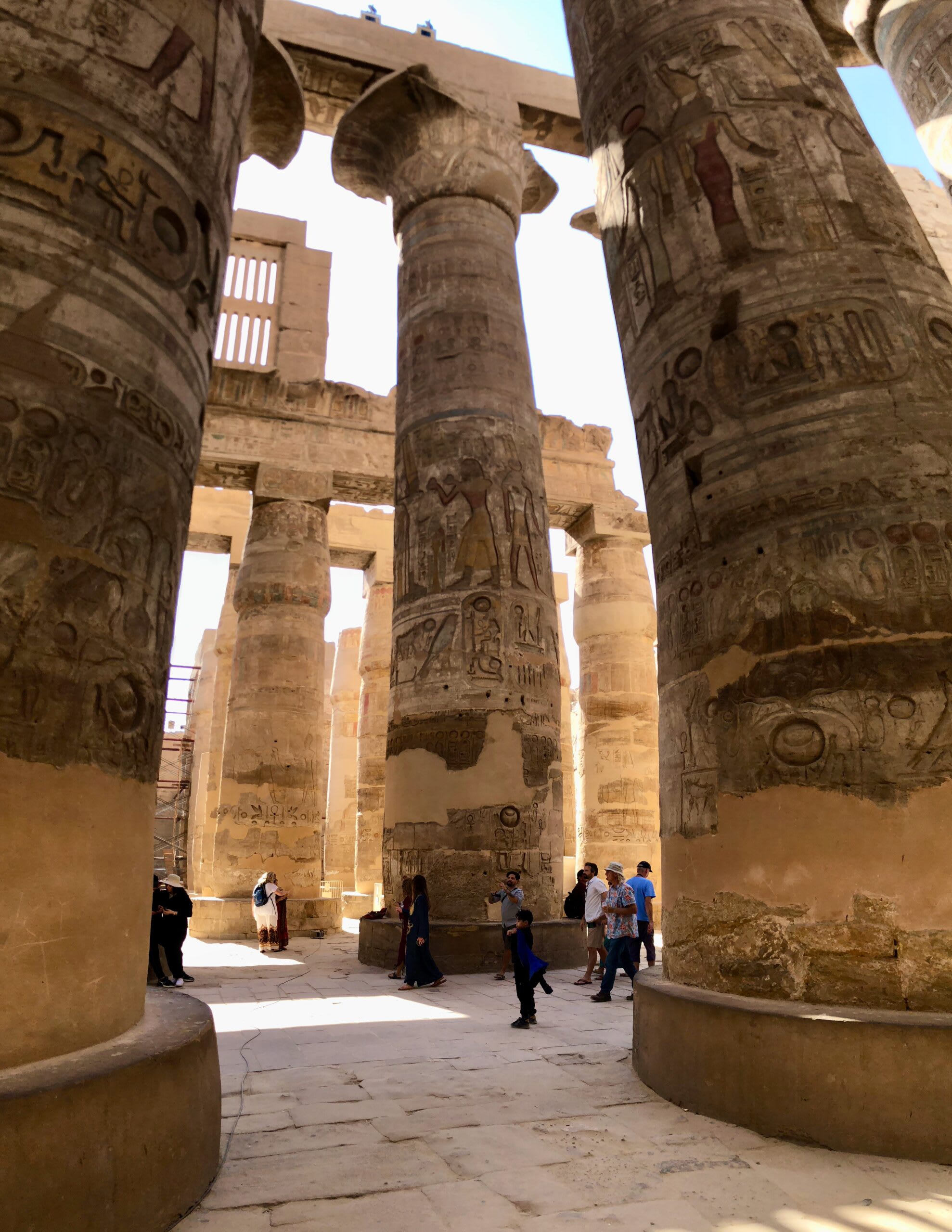 Looking up among the columns