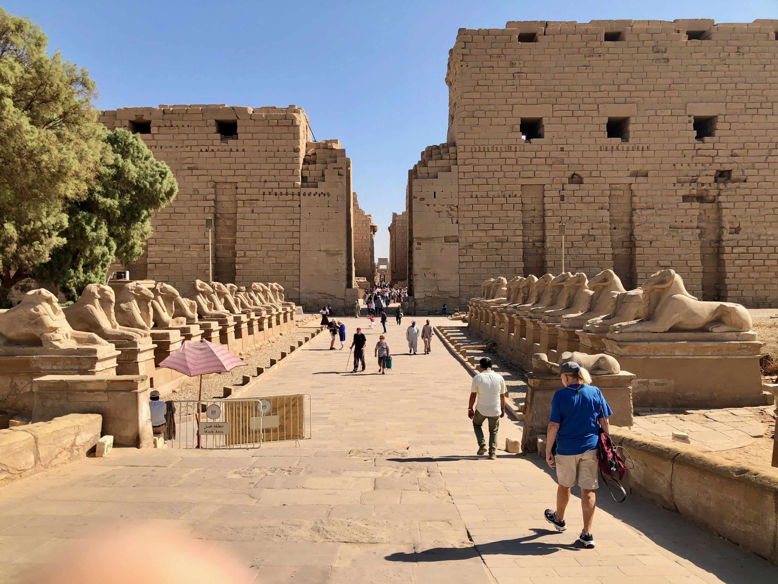 The avenue of rams into Karnak