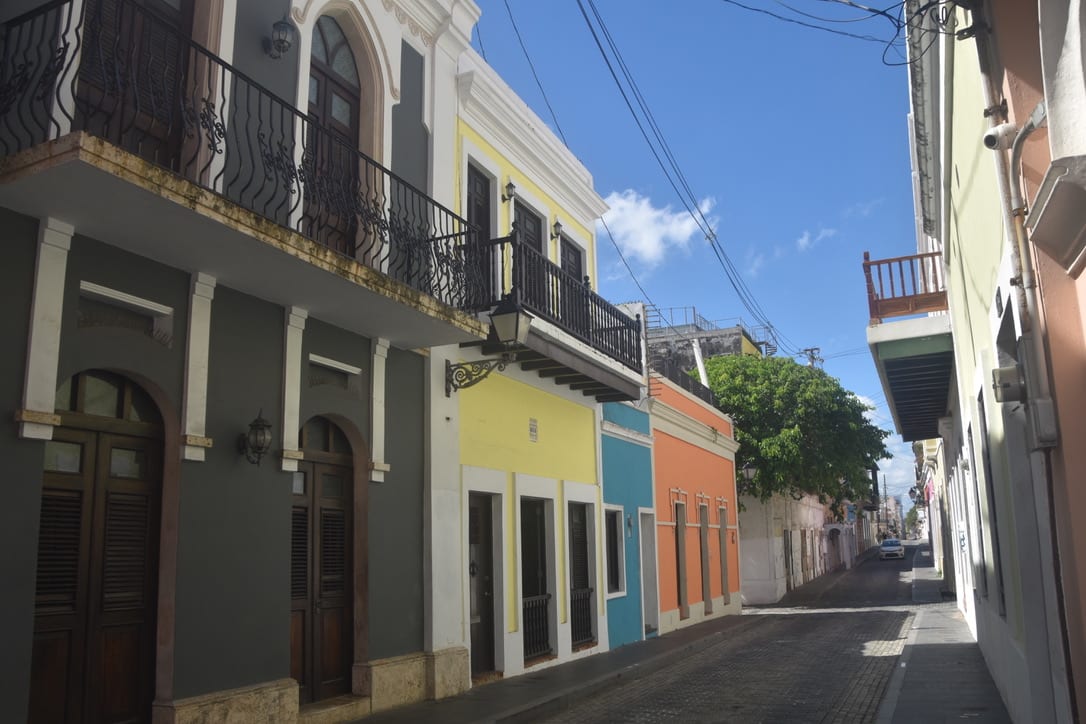 The street below our hotel in Old San Juan