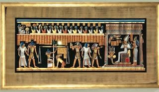 The papyrus painting now in our home