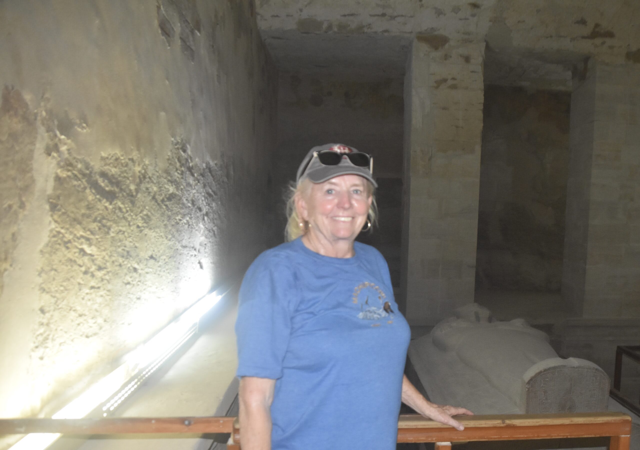 Janice inside the tomb of Merneptah