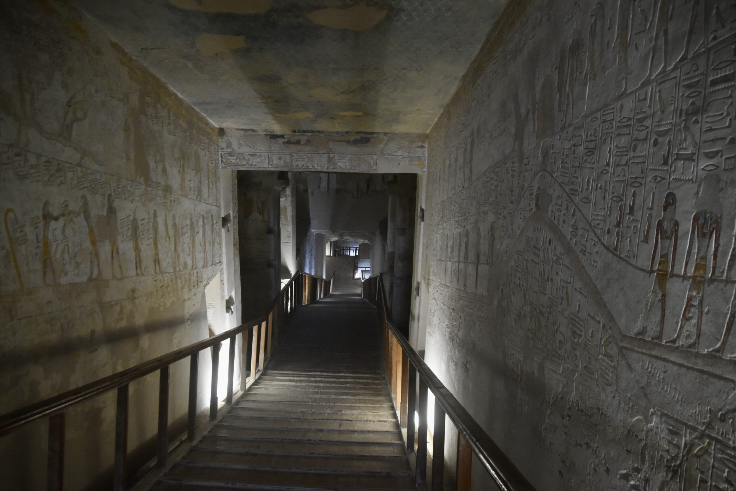 Looking down into the tomb of Merneptah