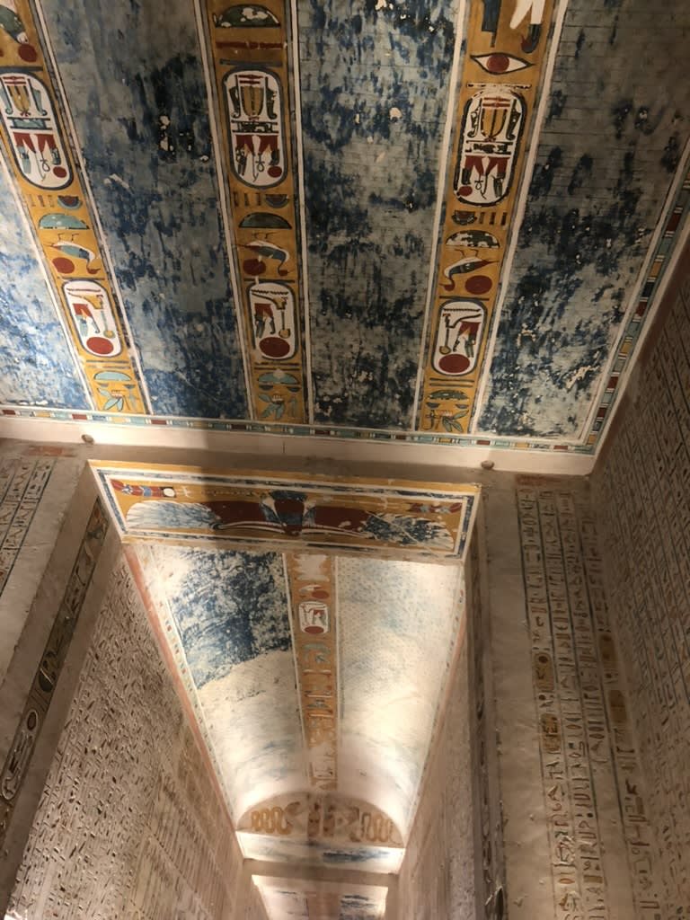 Carved and painted relief in the tomb of Ramesses VII