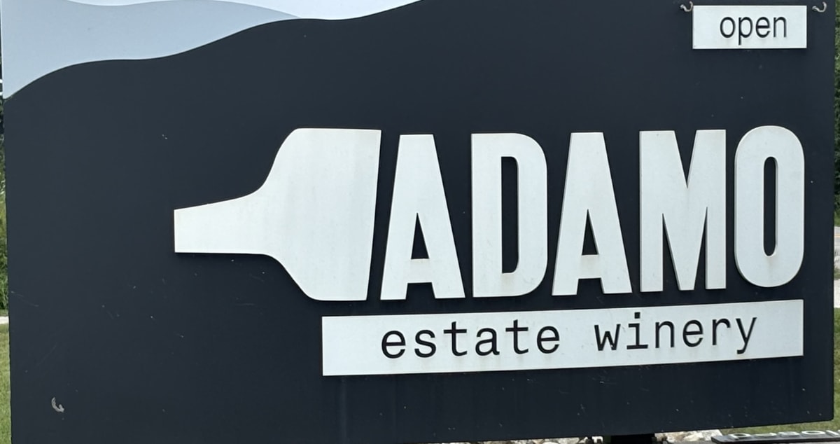 The Adamo Estate Winery sign