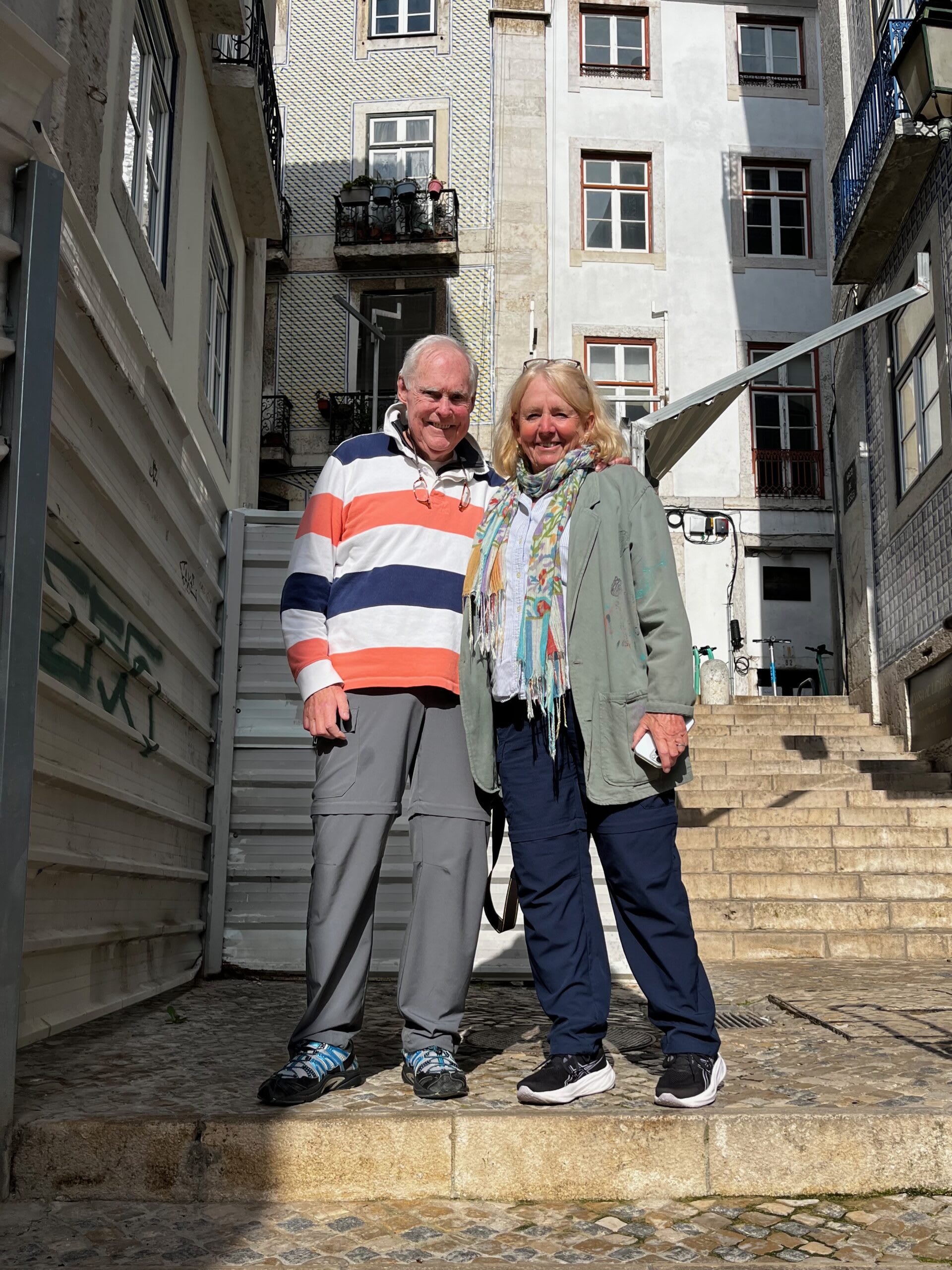 On the steep steps of the old neighborhood