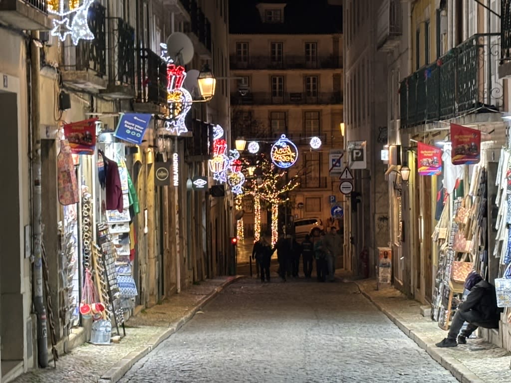 Lisbon's streets lit for Christmas