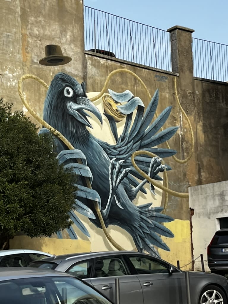 Street art made entirely from garbage
