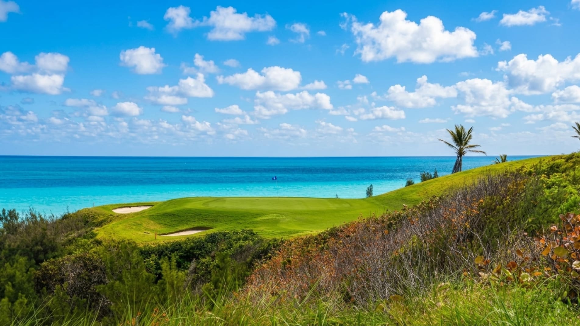 The famous 16th, a par 3 over the Atlantic