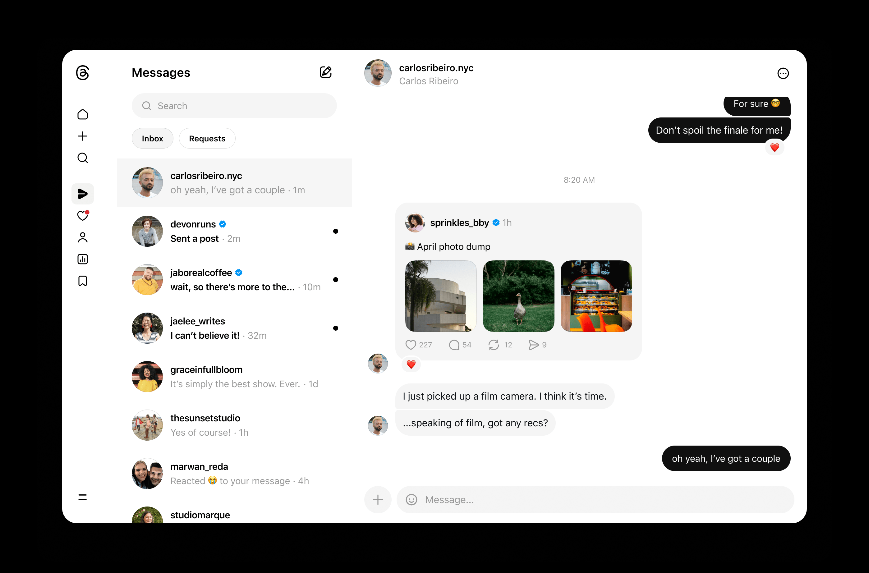 Threads cuối cùng cũng có DM trên web! - Nhịp Sống Số