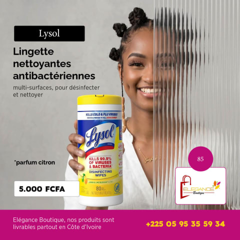Lysol Lingette nettoyantes antibactériennes, parfum citron