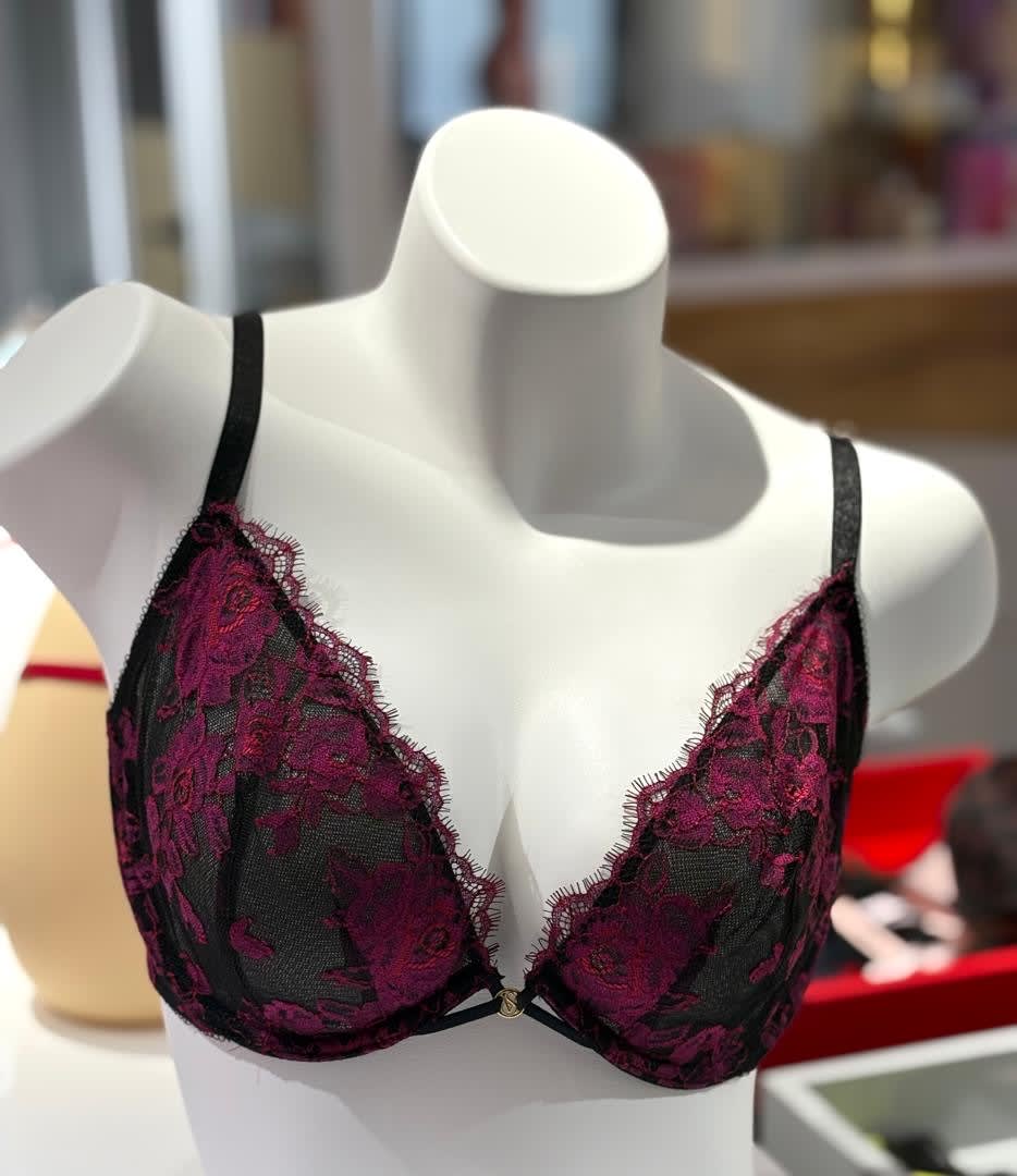 Soutien dentelle rose noir