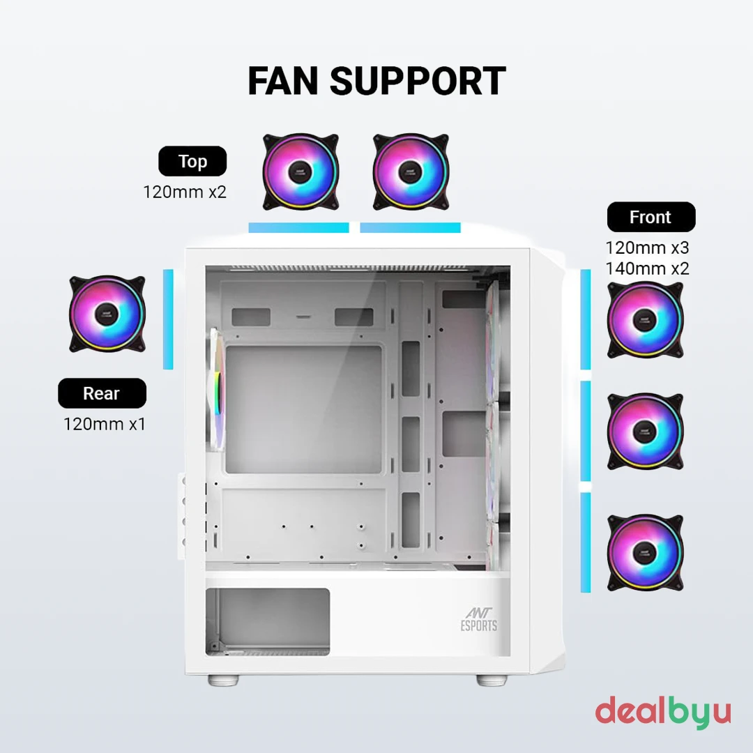 Ant Esports 205 Mini 6F — Mini Tower PC Cabinet (ATX)