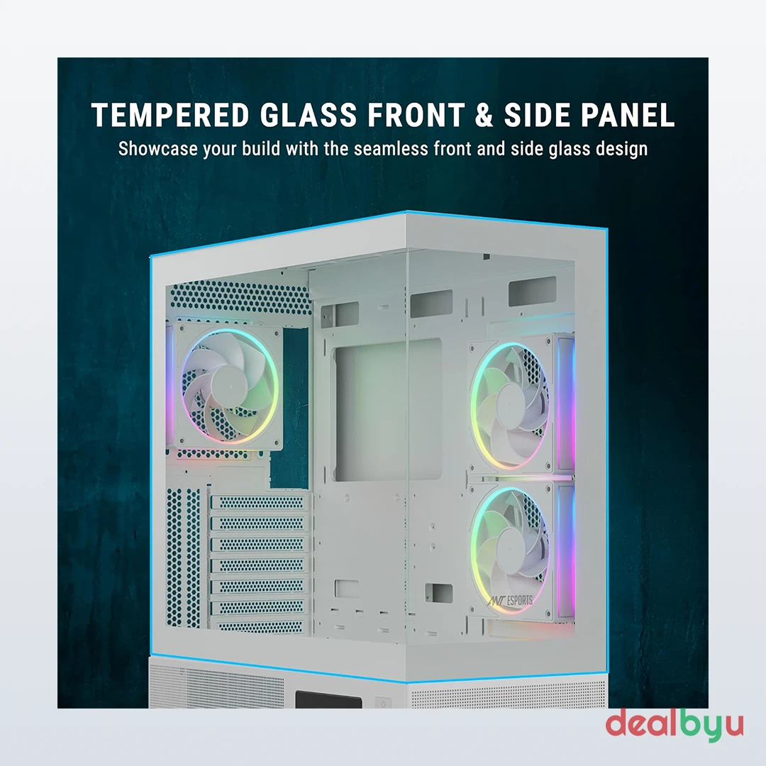 Ant Esports Crystal X3 LCD — Mid Tower PC Cabinet (ATX)