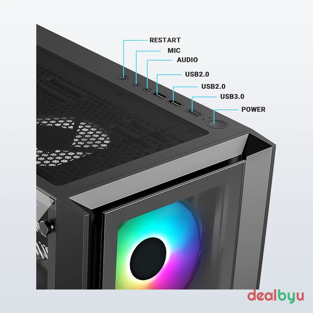 Ant Esports ICE-170TG — Mid Tower PC Cabinet (ATX)