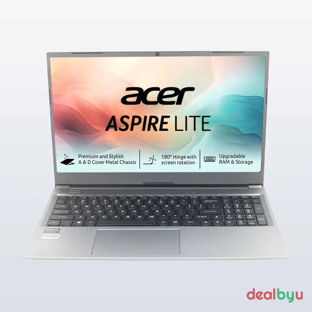 Acer Aspire Lite AL15-41 — AMD Ryzen 3 5300U, 8 GB / 512 GB, 15.6" FHD, Windows 11, Steel Gray