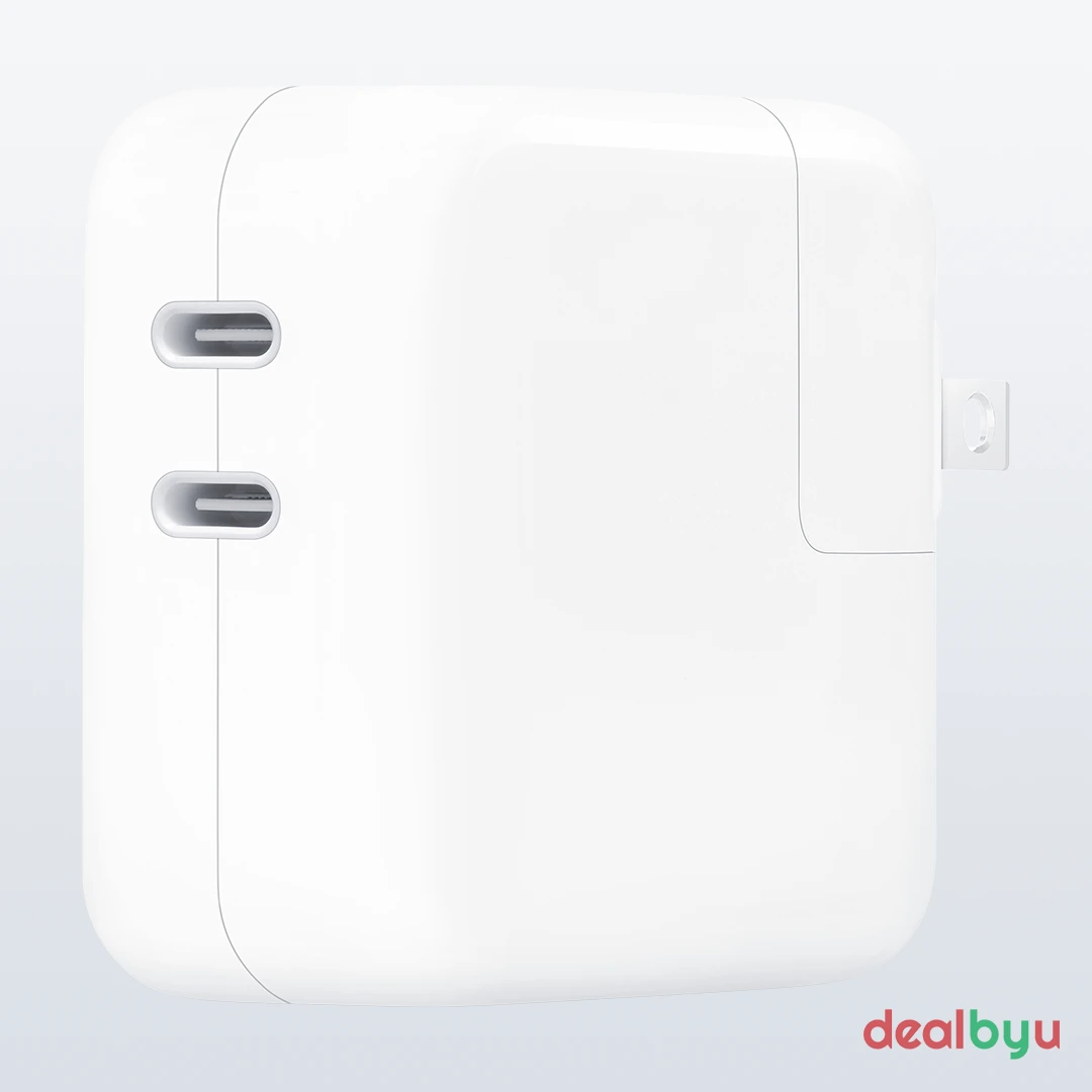 Apple 35W Dual USB-C Port Power Adapter (MW2K3HN/A) — 2× USB-C, USB-PD