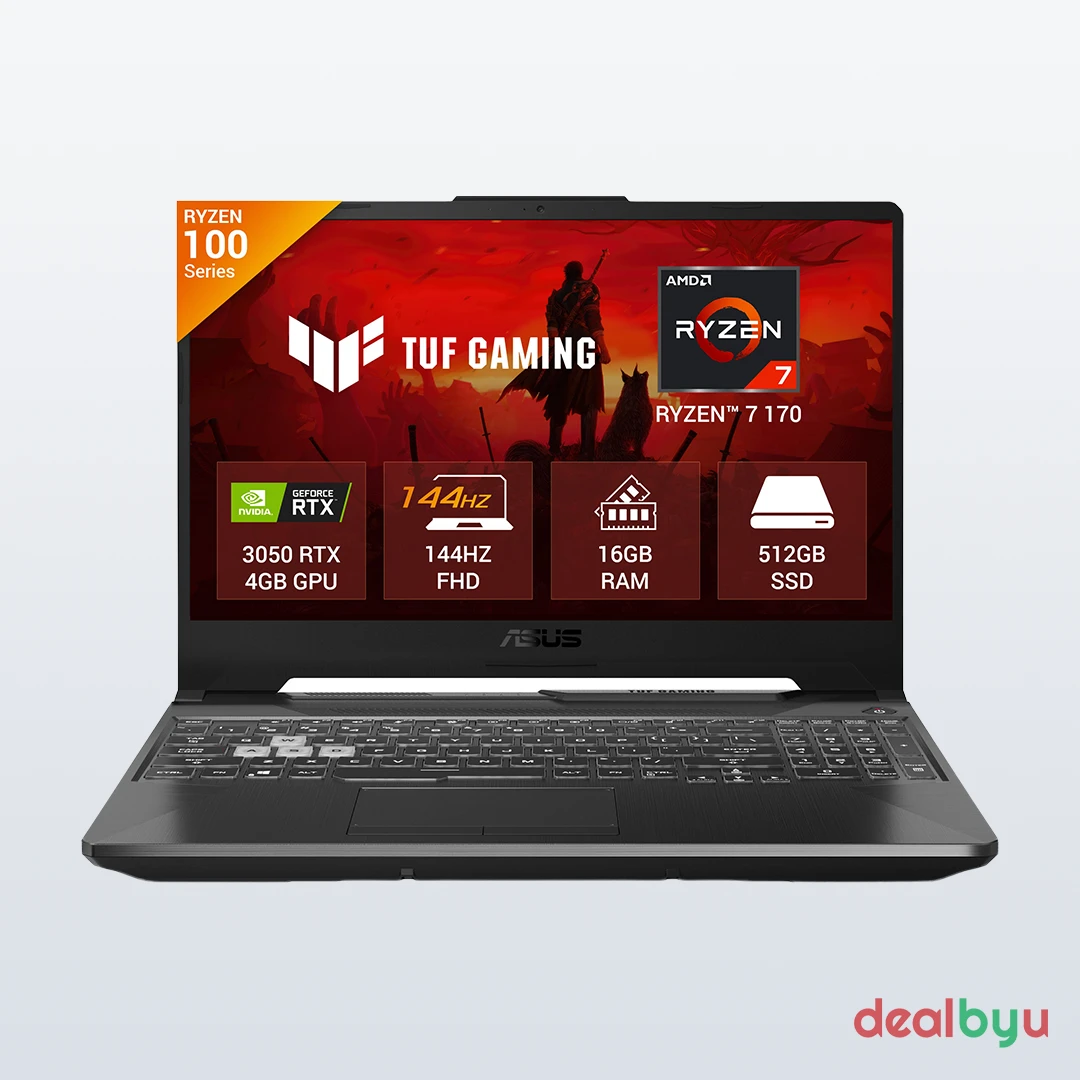 ASUS TUF Gaming A15 FA506NCQ-HN006W — Ryzen 7 170, 16 GB / 512 GB, RTX 3050 4 GB, 15.6" FHD 144 Hz