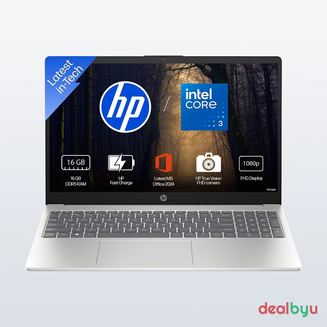 HP 15-fd0885TU — Intel Core 3 100U, 16 GB / 512 GB SSD, 15.6" FHD, Backlit, Windows 11 + Office