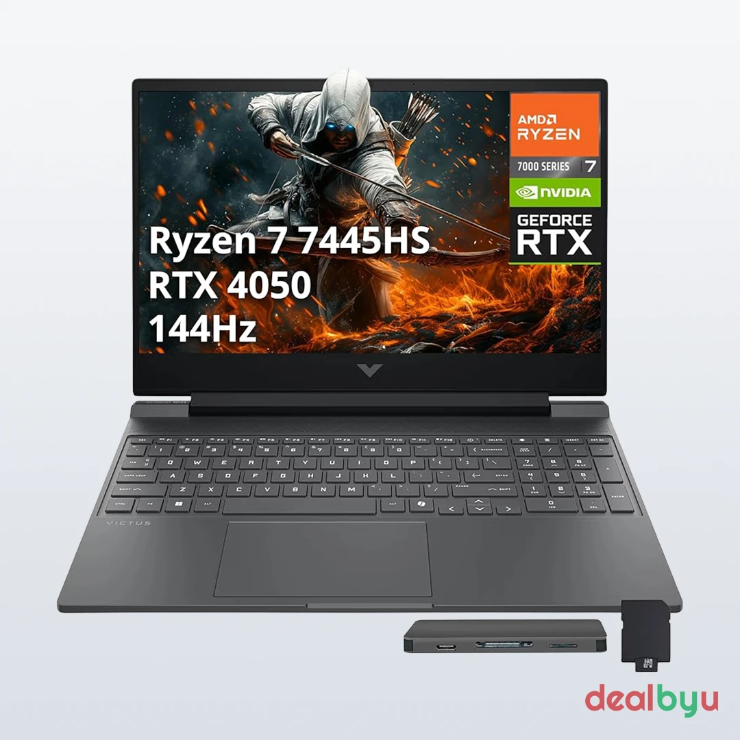 HP Victus 15-fb3124AX — AMD Ryzen 7 7445HS, RTX 4050 6 GB, 16 GB / 512 GB SSD, 15.6" FHD 144 Hz Gaming Laptop