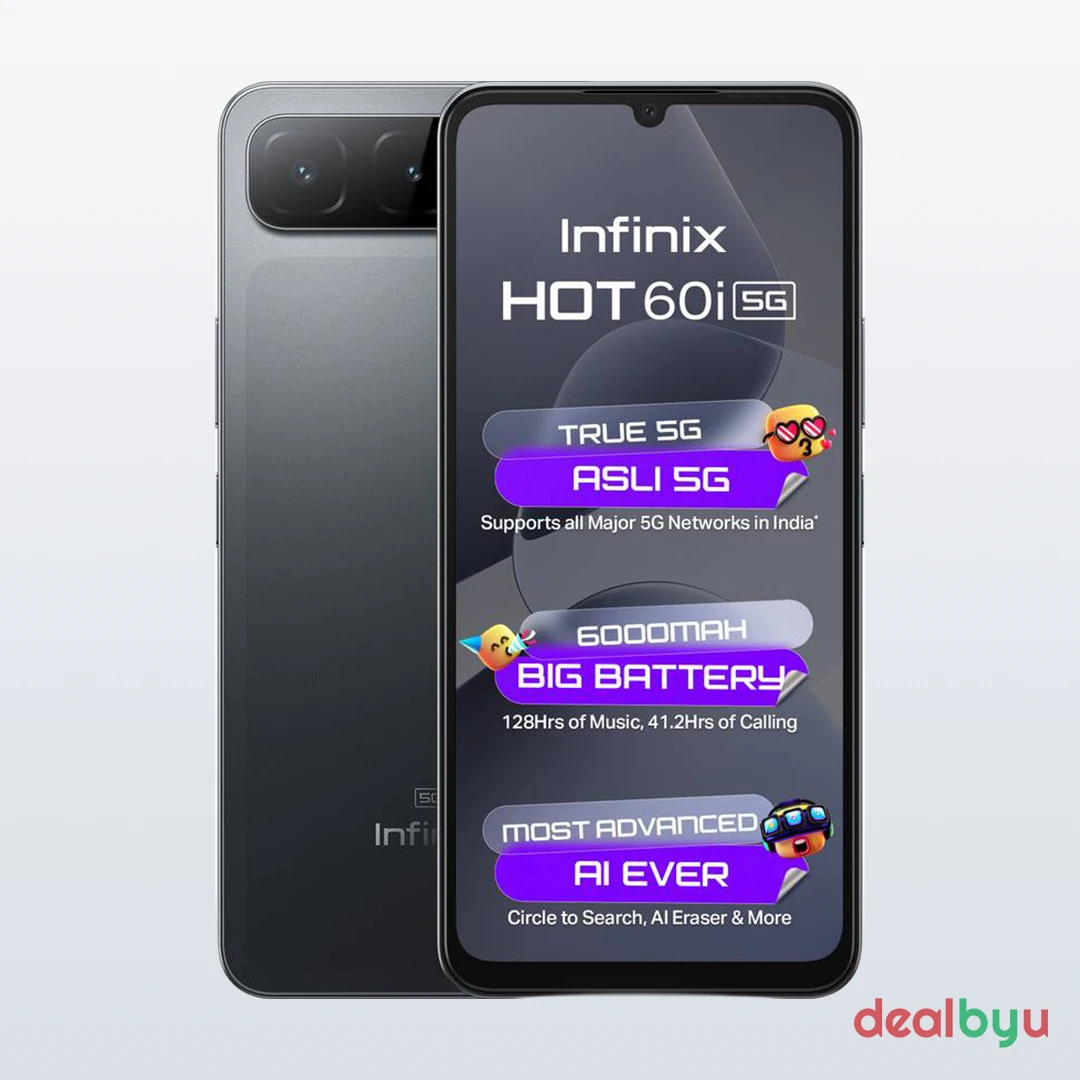 Infinix Hot 60i 5G — Dimensity 6400, 4 GB / 128 GB, 6.75" 120 Hz, 6000 mAh