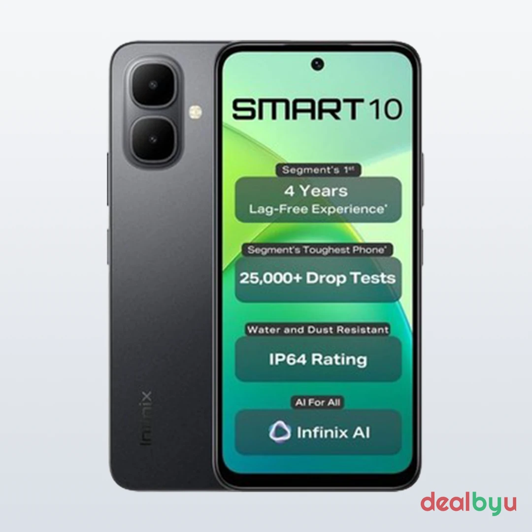 Infinix Smart 10 — Unisoc T7250, 4 GB / 64 GB, 6.67" 120 Hz, 5000 mAh