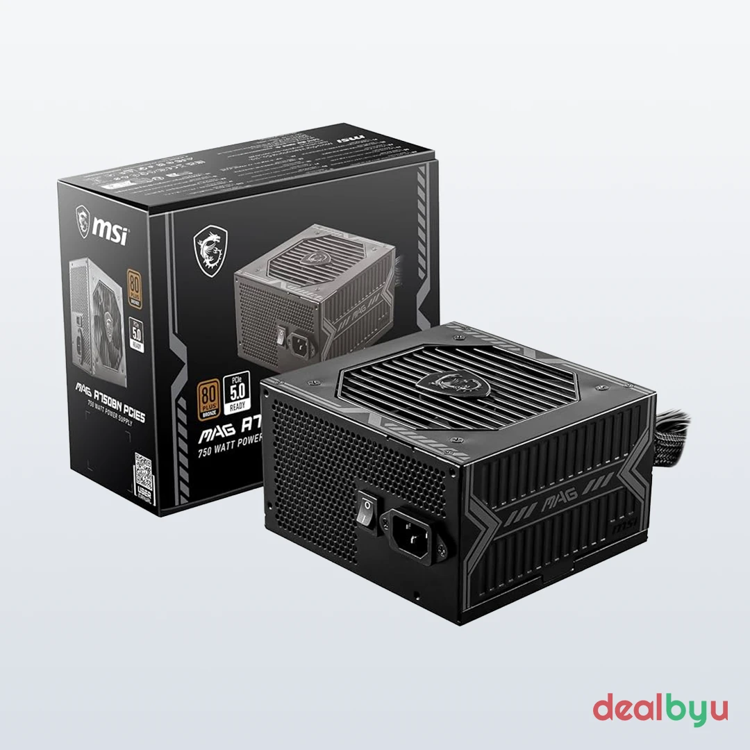 MSI MAG A750BN PCIE 5.0 80 Plus Gold Fully Modular 750 Watts Computer PSU