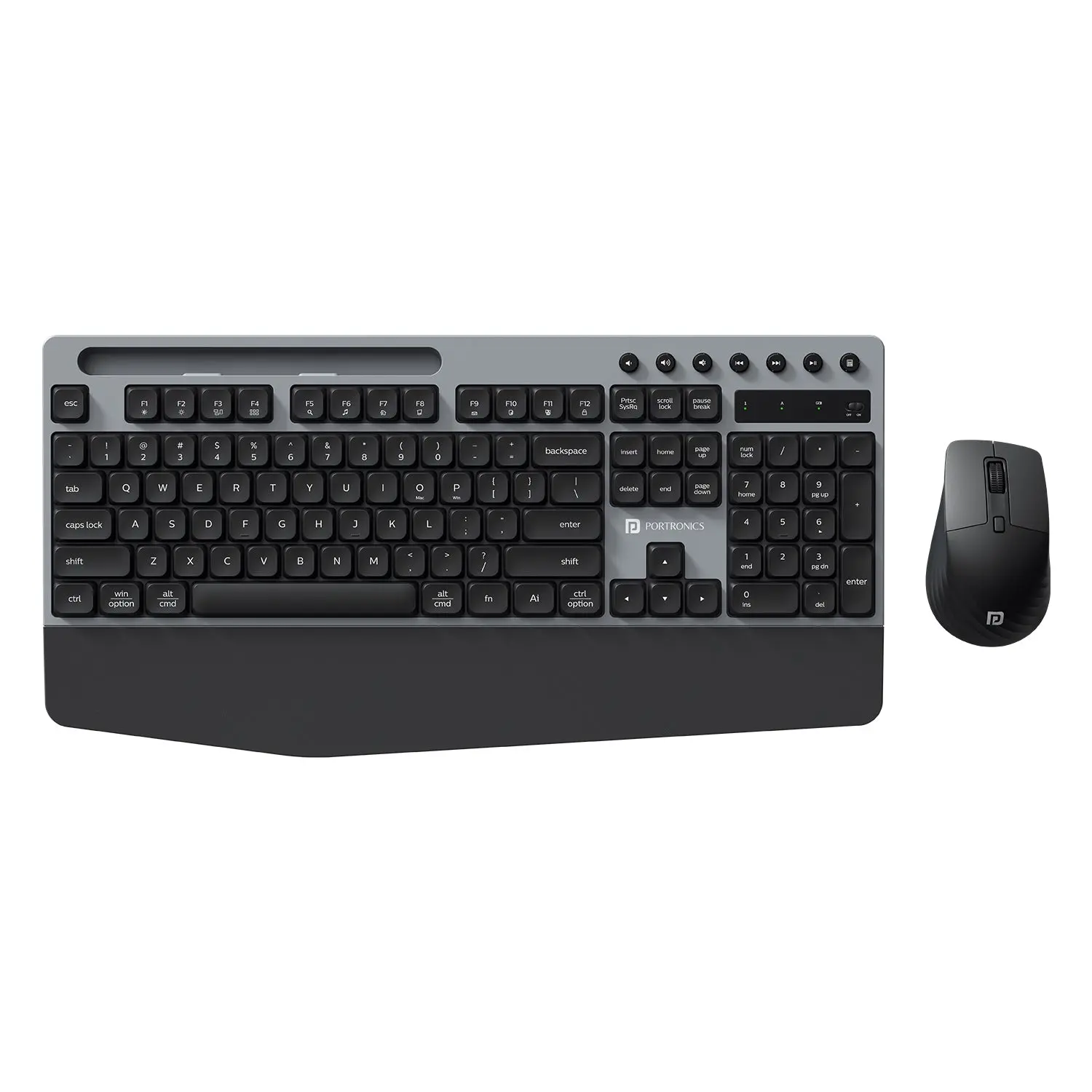 Portronics Key10 Combo — Wireless Keyboard + Mouse Combo, 2.4 GHz wireless