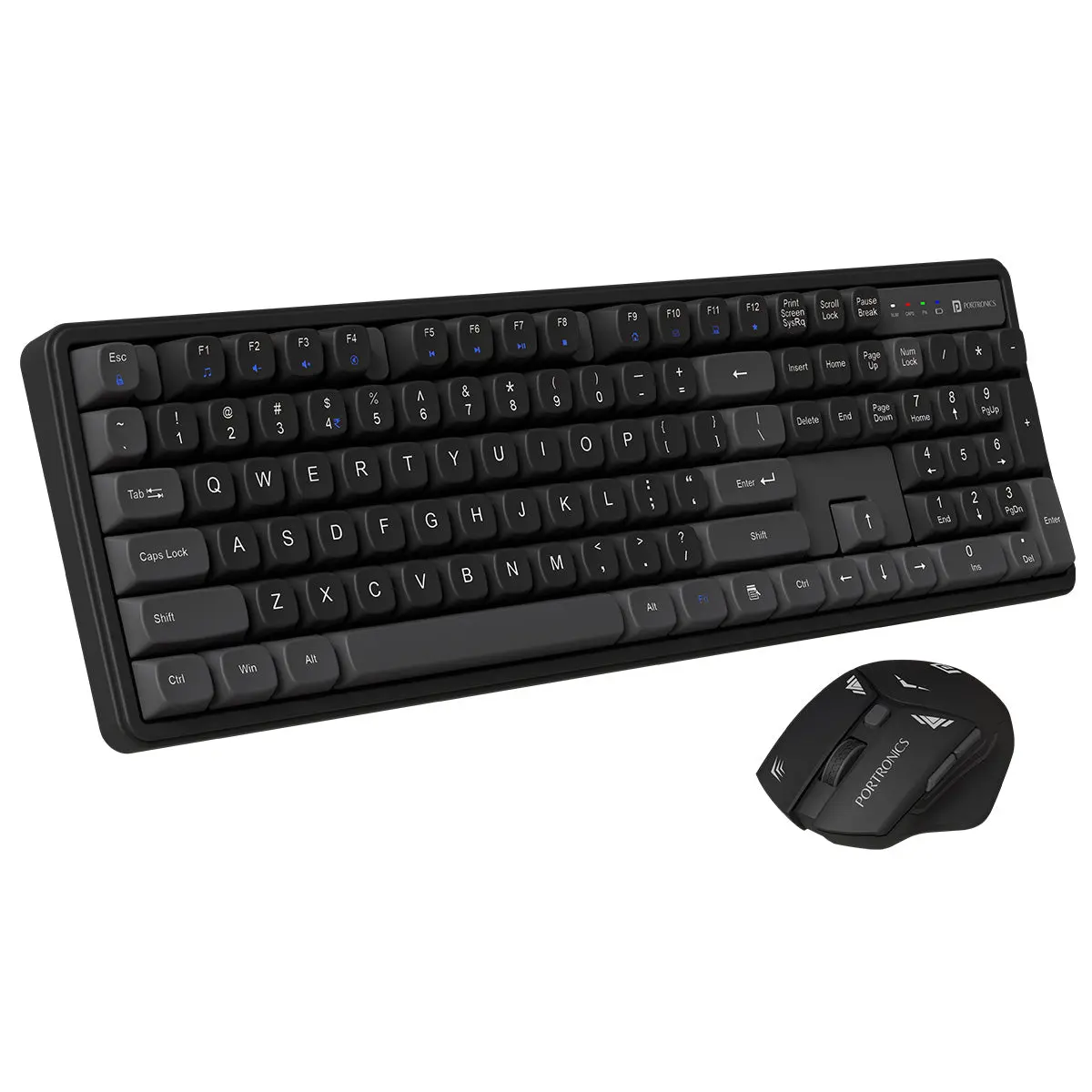 Portronics Key9 Combo — Wireless Keyboard + Mouse Combo, 2.4 GHz wireless, compact