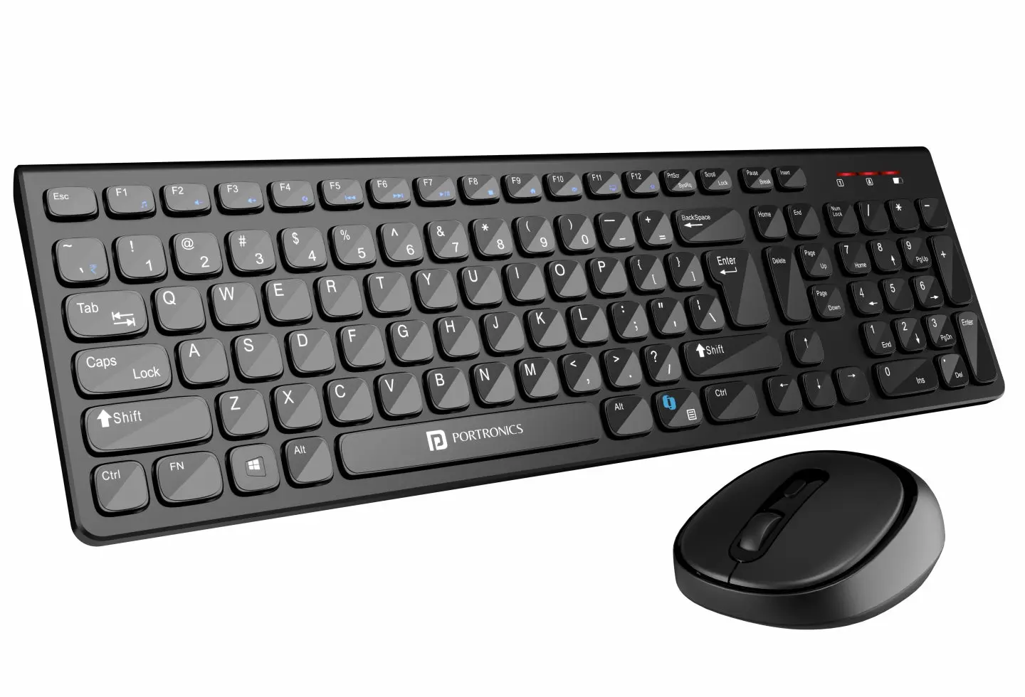 Portronics Key7 Combo — Wireless Keyboard + Mouse Combo, 2.4 GHz wireless, compact