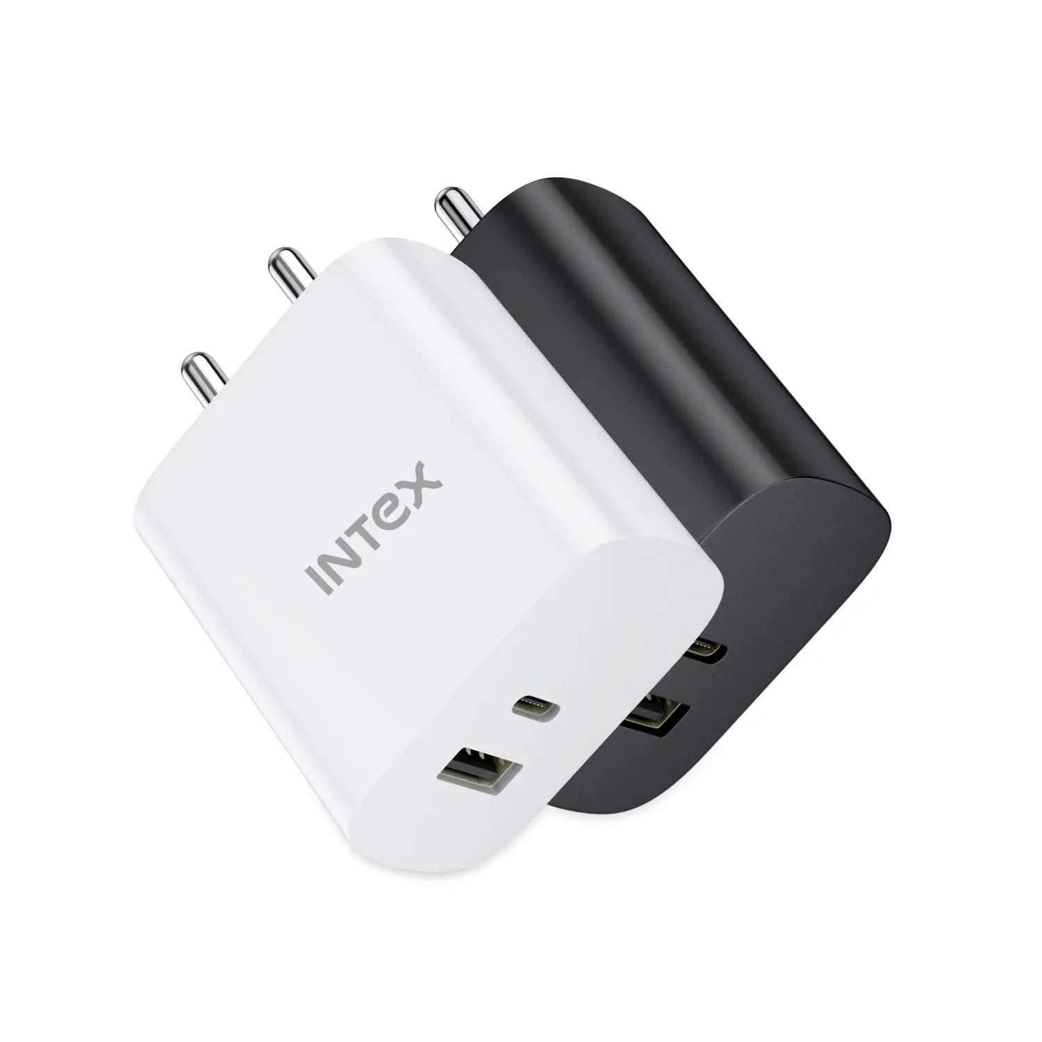 Intex Bolt Quick 45W QCPD Fast Charger with Dual Port Output - Black, White