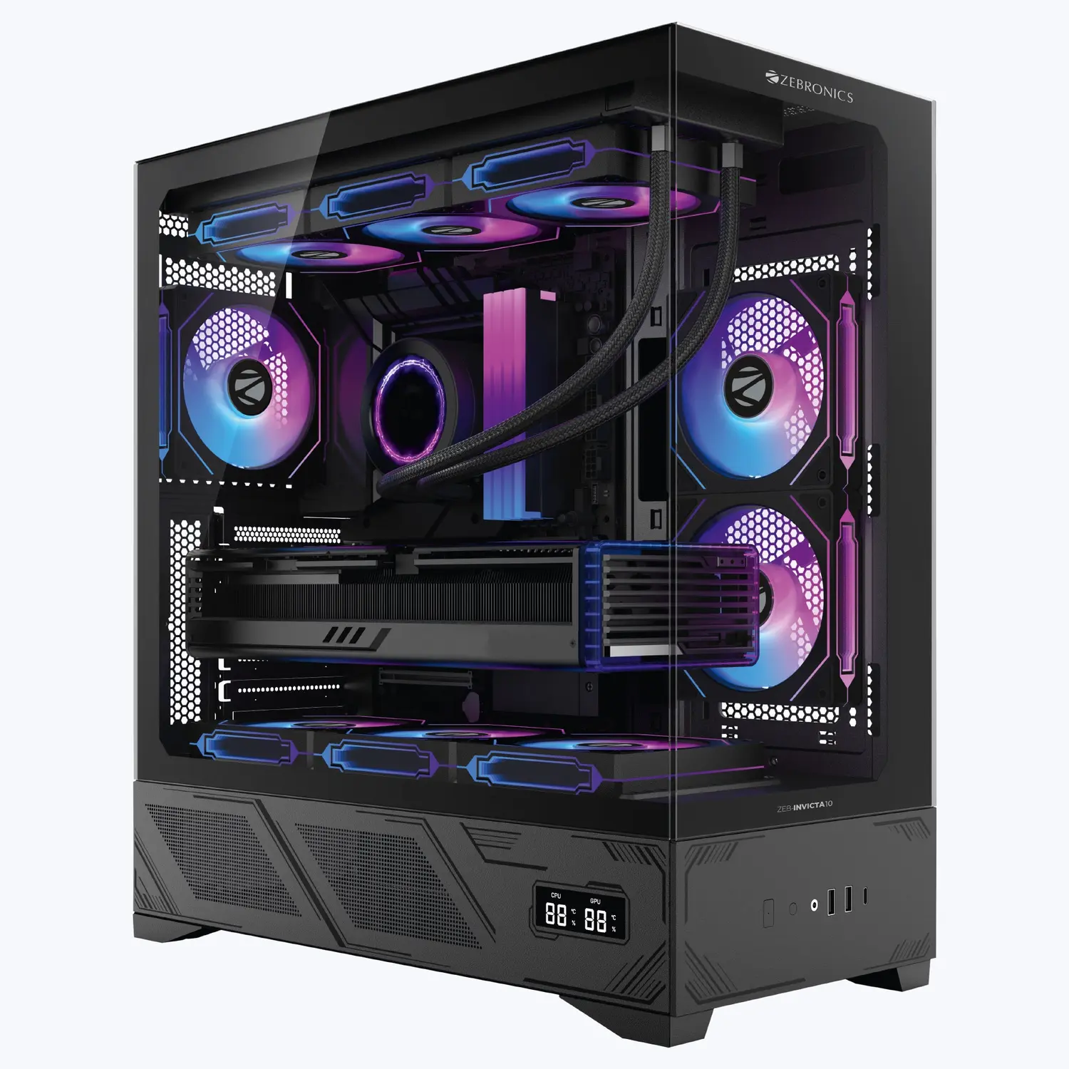 Zebronics Zeb-Invicta 10 — Mid Tower PC Cabinet (ATX)