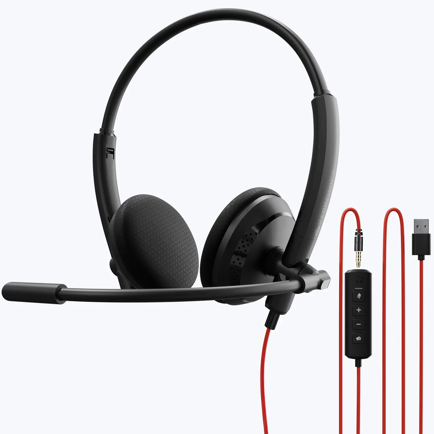 Zebronics Zeb-VCX101 — Wired 3.5mm Office Headset, Fixed boom mic